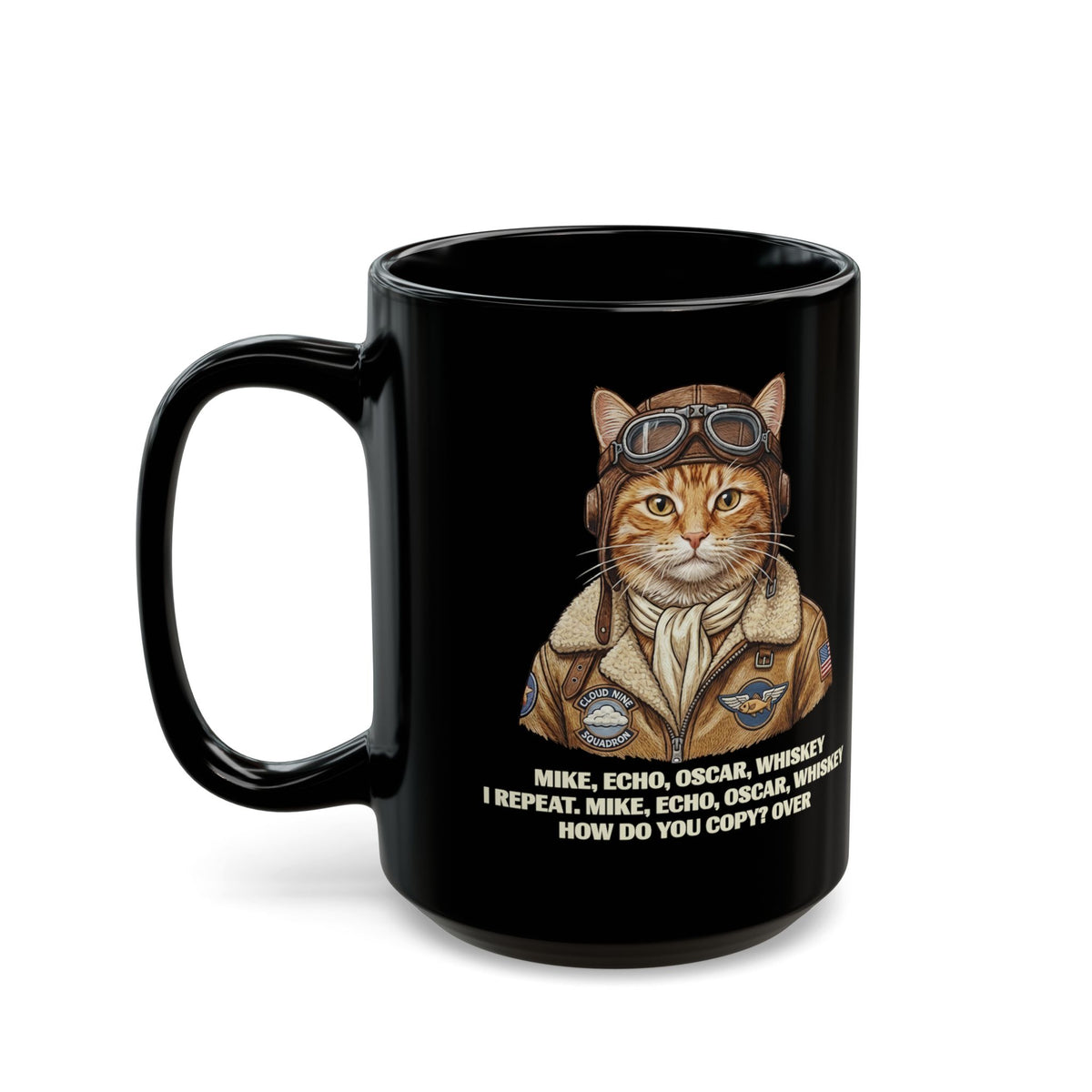 Military Alphabet Mug — "MIKE, ECHO, OSCAR, WHISKEY" Black Mug