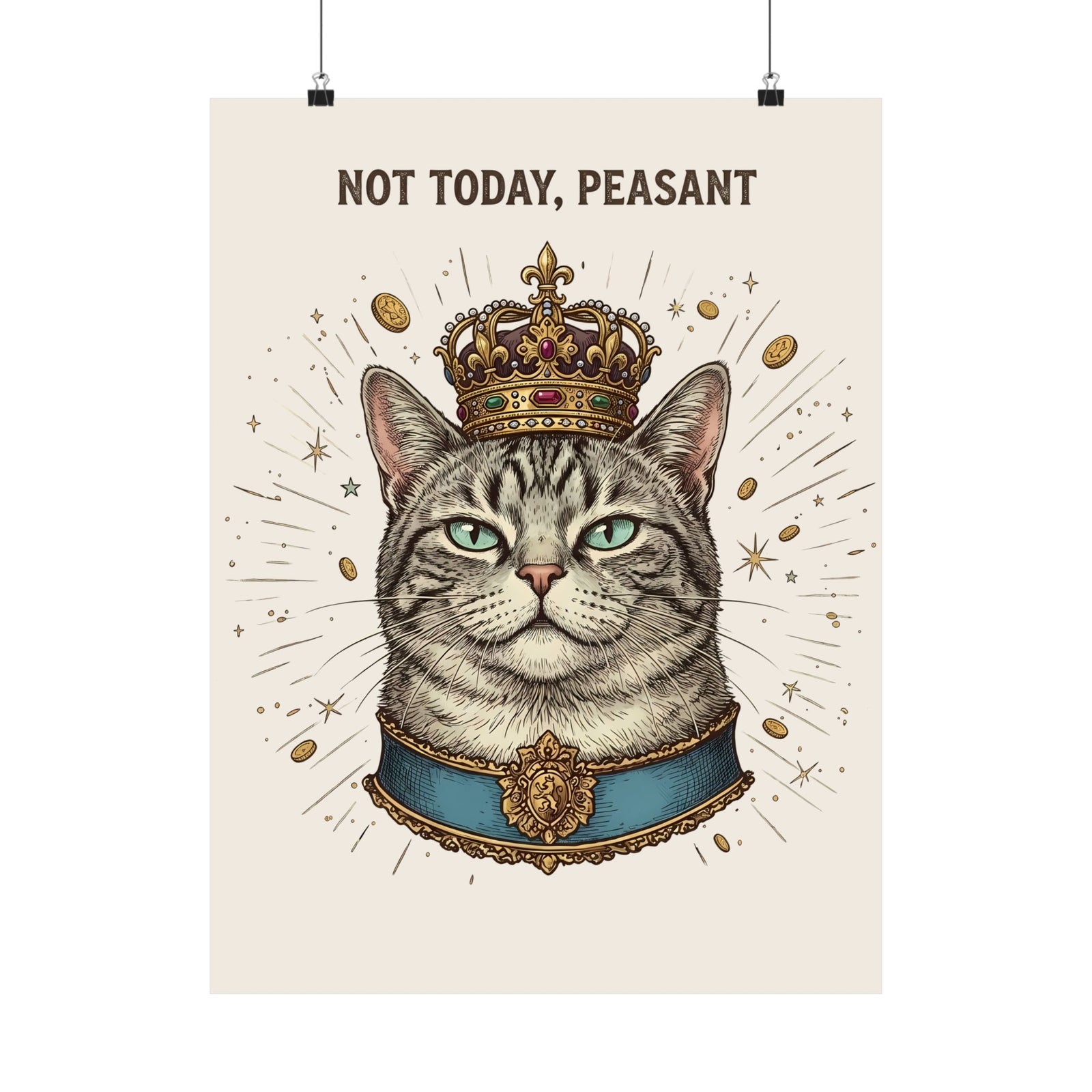 Funny Cat Poster — "Not Today" Graphic Poster
