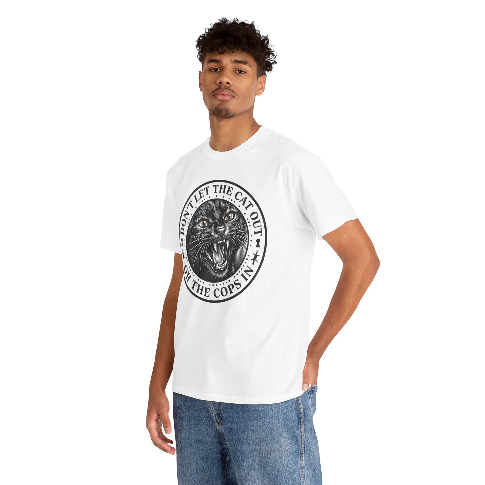 Don't Let The Cat Out T-Shirt — Funny Cat Lover Tee