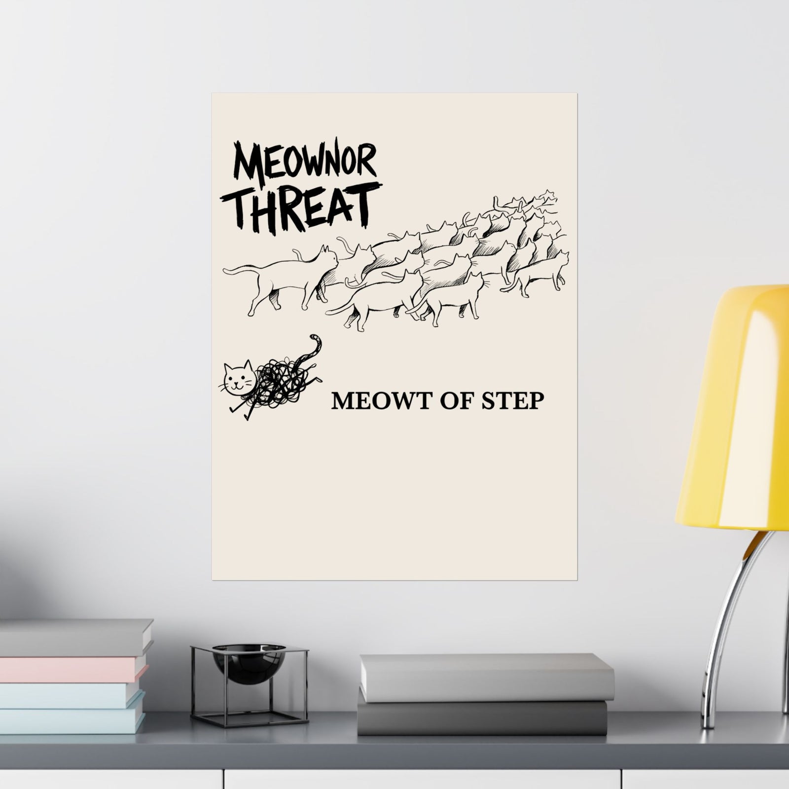 Meownor Thread Meowt Of Step Poster — Funny Cat Dance Graphic Poster