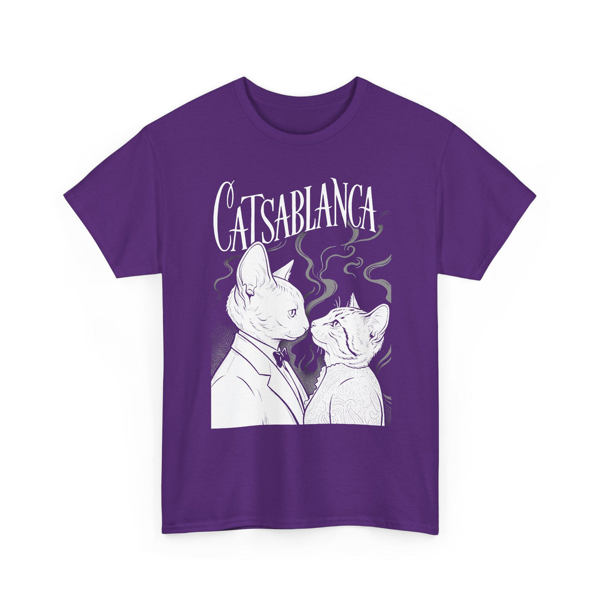 Catsablanca Graphic Tee — Retro Noir Cat Movie Parody T-Shirt