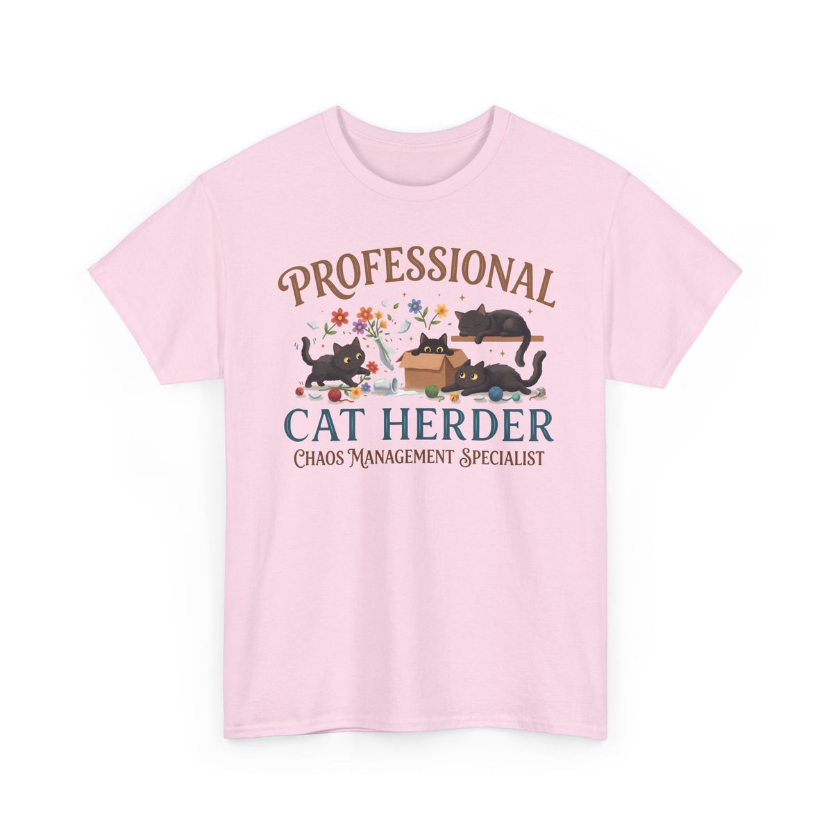 Professional Cat Herder T-Shirt — Funny Chaos Management Specialist Tee