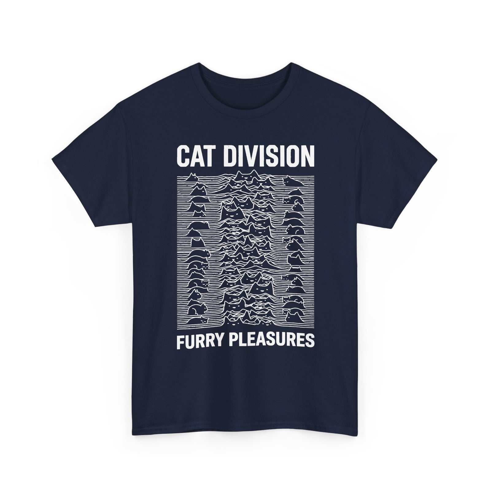 Cat Division Tee — "Furry Pleasures" Graphic Cat Silhouette Shirt