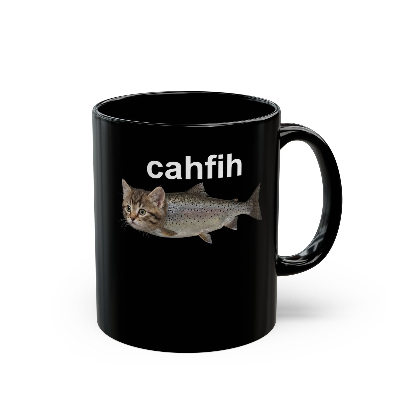 Cahfih Catfish Black Mug — Funny Catfish Design