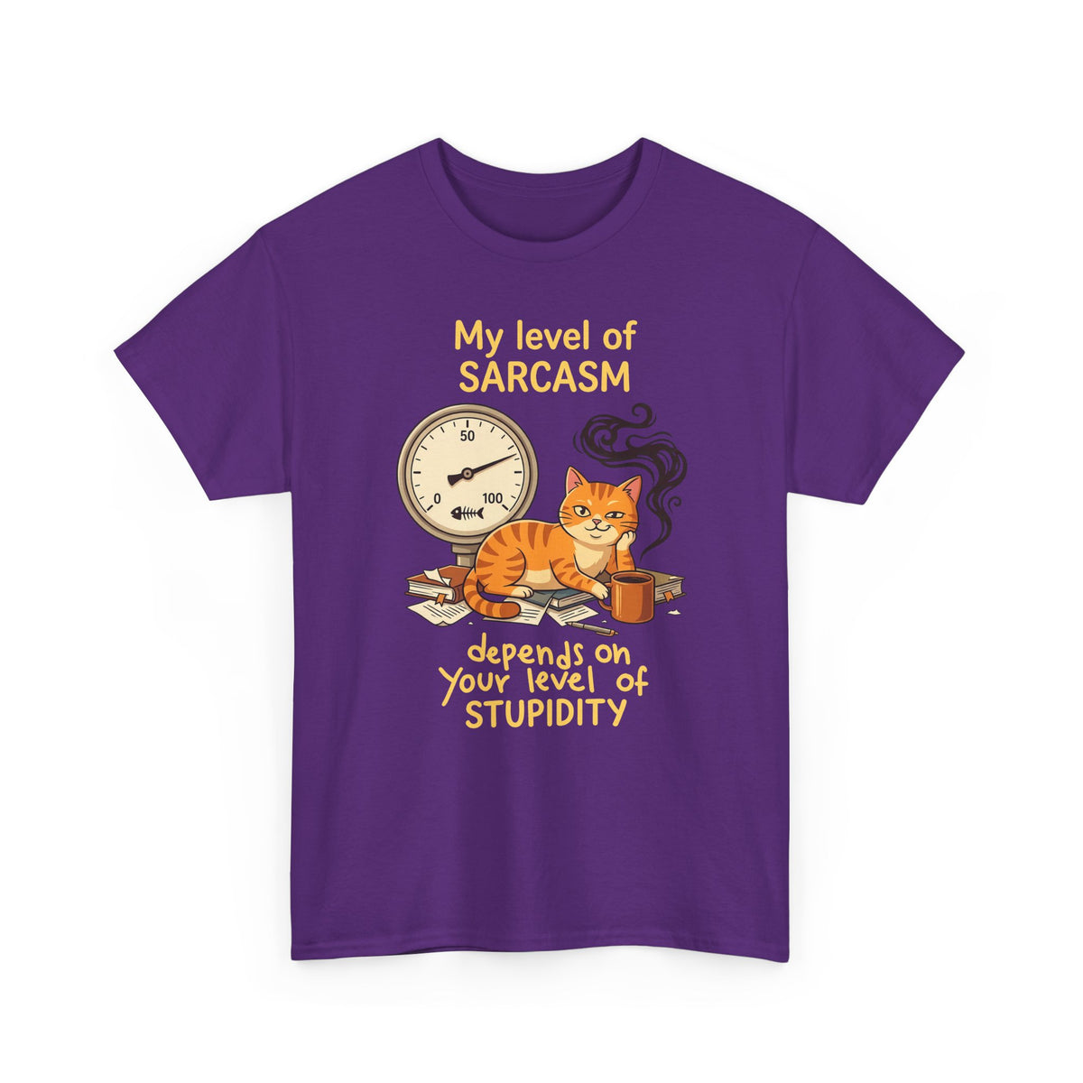Sarcasm Depends On Your Stupidity Cat T-Shirt