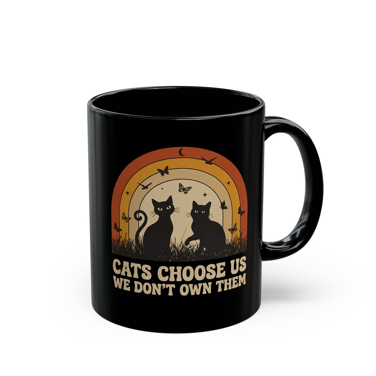 Cats Choose Us Mug — "Cats Choose Us, We Don't Own Them" Cat Lover T‑Mug