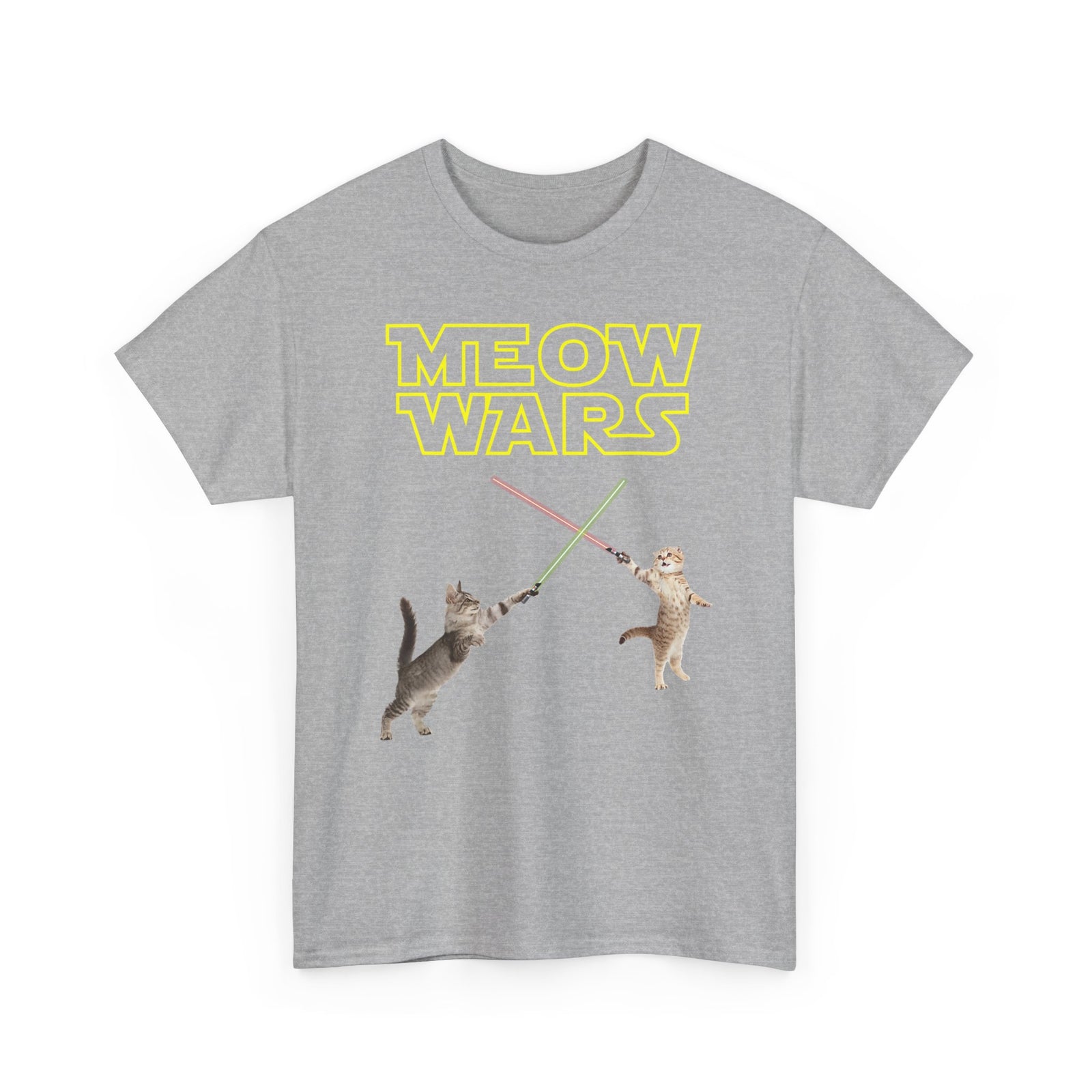 Meow Wars T-Shirt — Funny Cat Lightsaber Tee