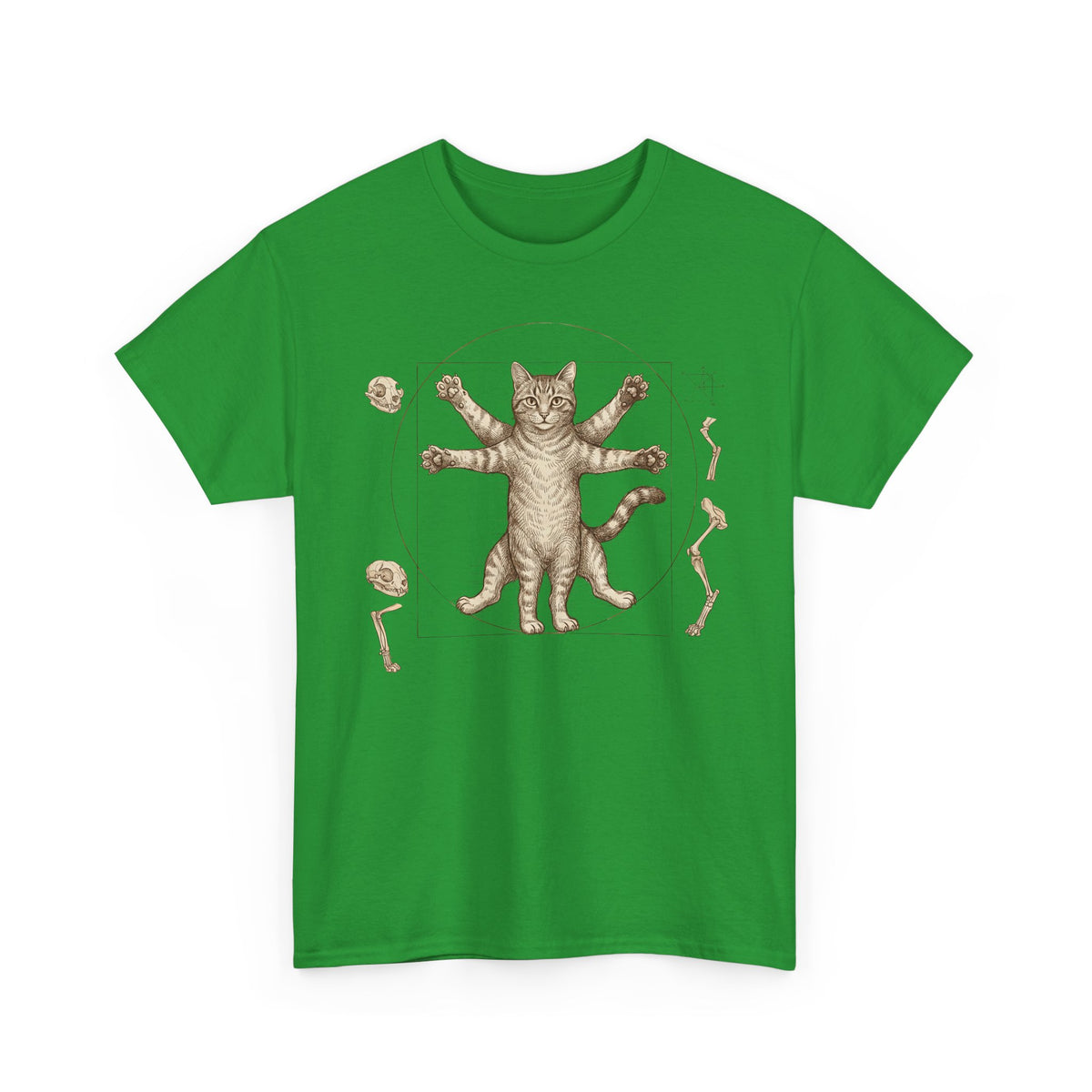 Vitruvian Cat T-Shirt — Anatomical Cat Art Tee