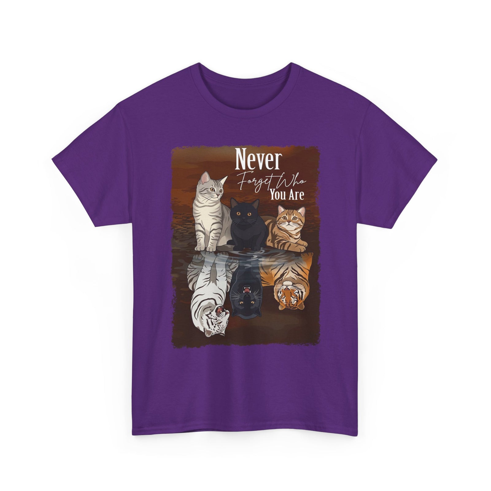 Cat T-Shirt "Never Forget Who You Are" — Reflective Trio Cat Design