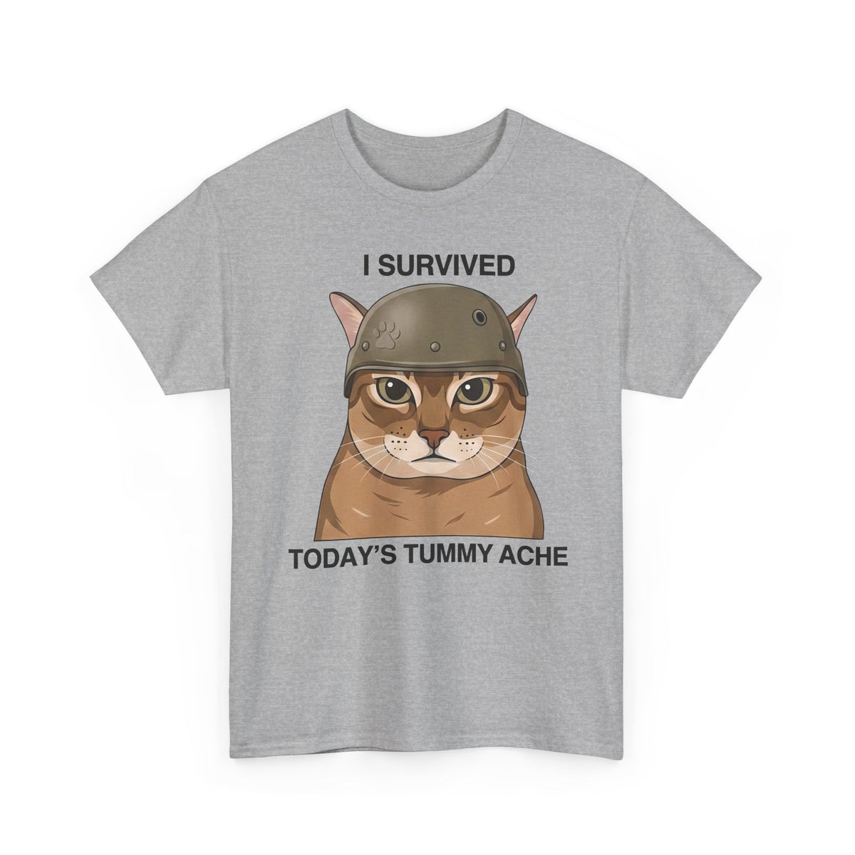 I Survived Today's Tummy Ache T-Shirt — Funny Novelty Tee for Moms, Kids & Caregivers