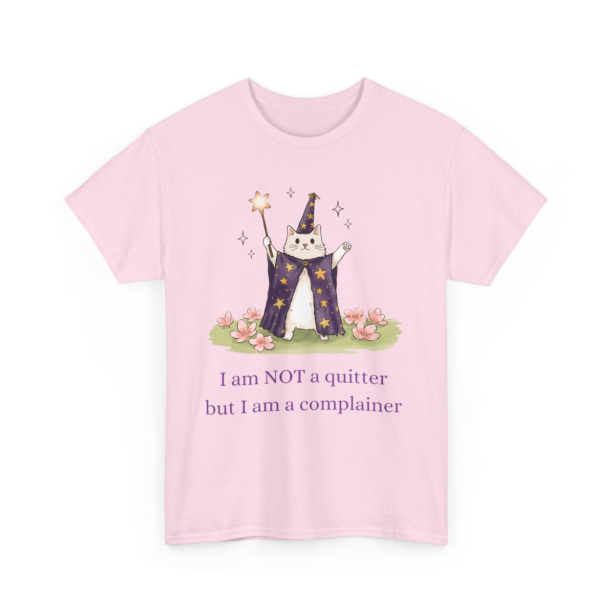 Funny Wizard Cat T-Shirt — Whimsical Magical Feline Complainer Apparel