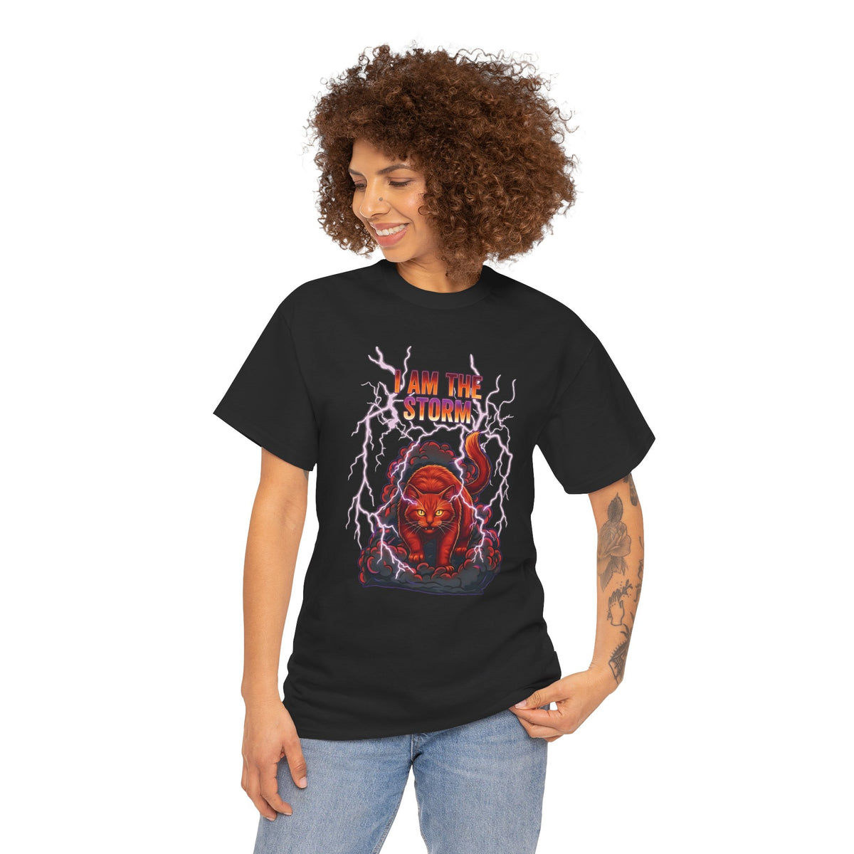 I Am The Storm Cat T-Shirt — Bold Cat Graphic Tee