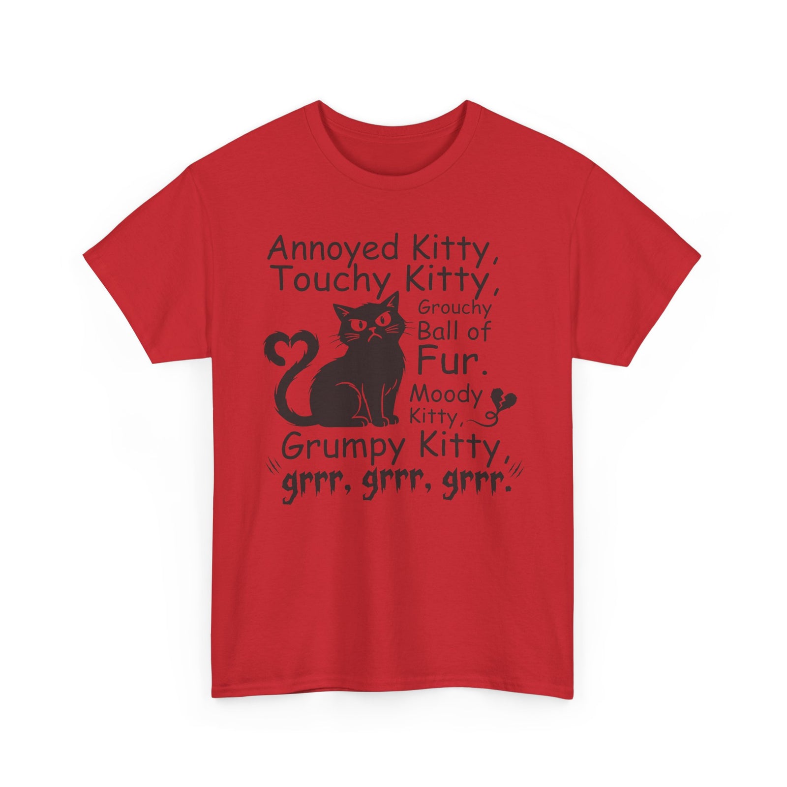 Grouchy Ball of Fur T-Shirt — Annoyed Kitty, Touchy Kitty Graphic Tee