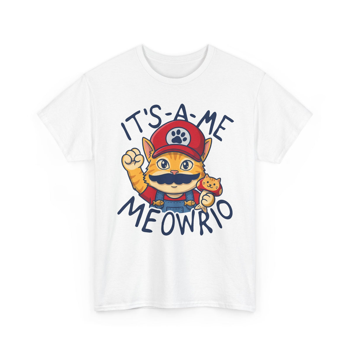 It's-a Me Meowrio T‑Shirt — Cute Gamer Cat Graphic Tee