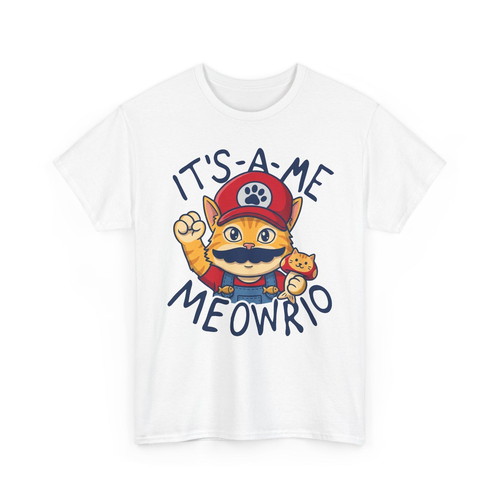 It's-a Me Meowrio T‑Shirt — Cute Gamer Cat Graphic Tee