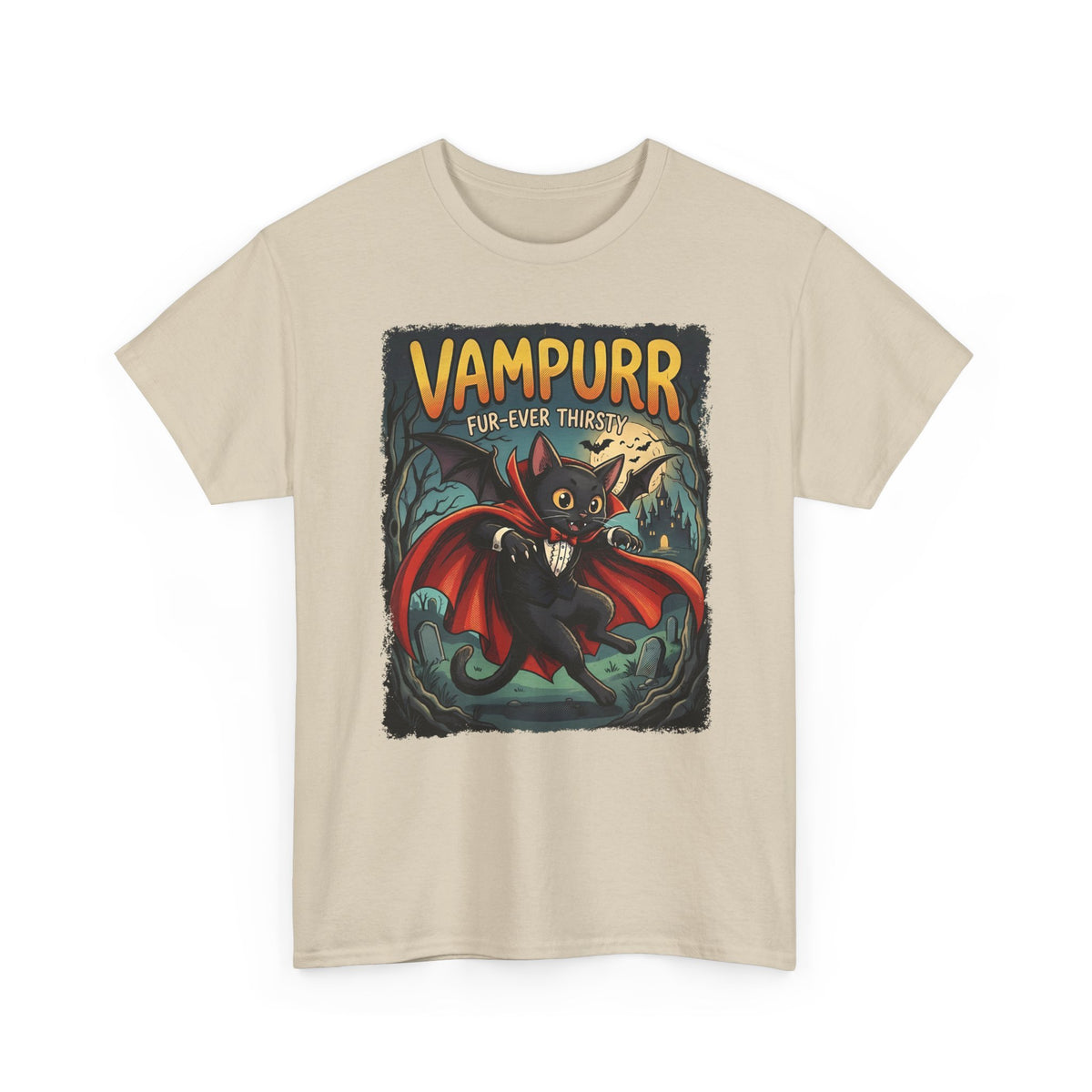 Vampurr 'Fur-ever Thirsty' Cat Vampire T-Shirt
