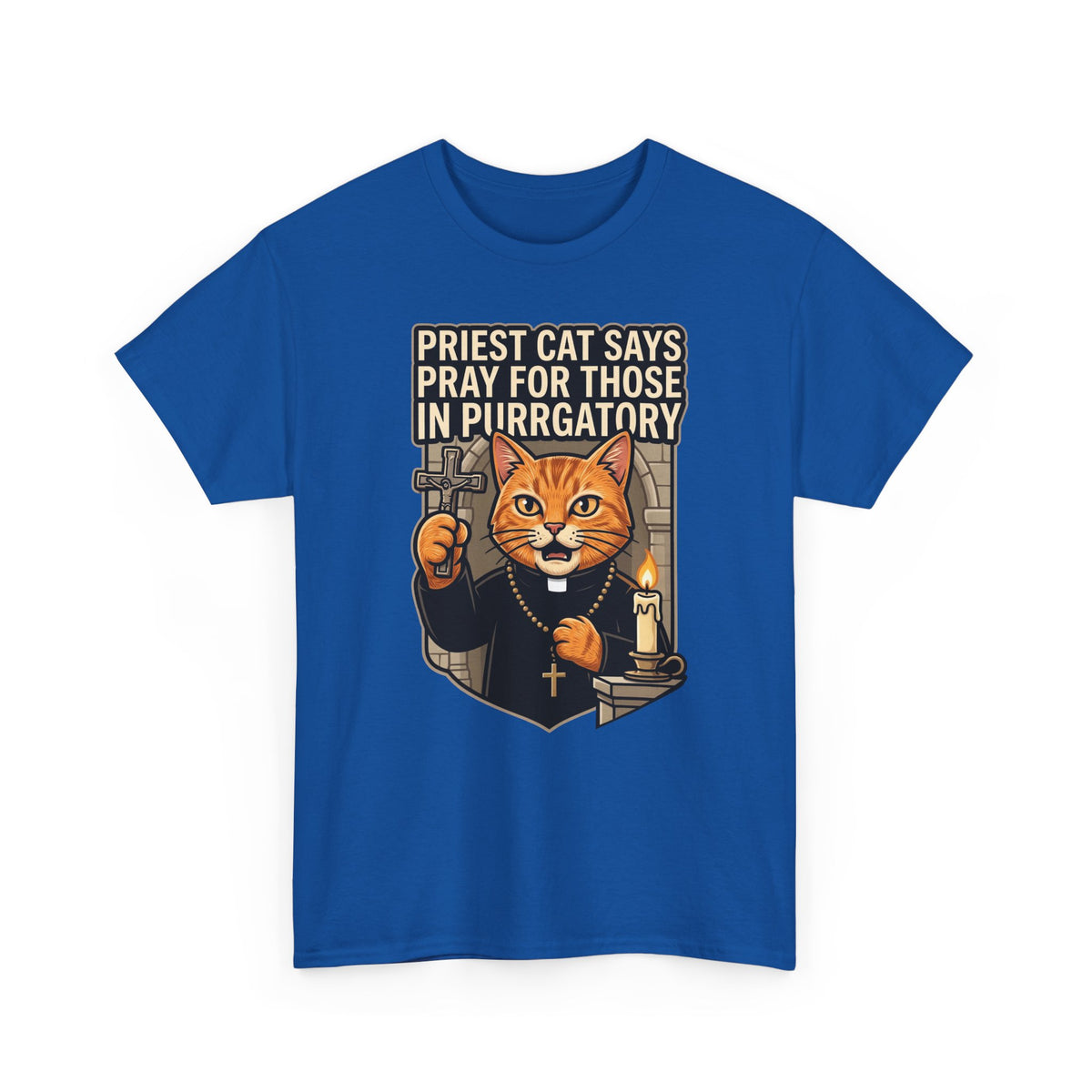 Priest Cat 'Pray For Those In Purratory' T-Shirt