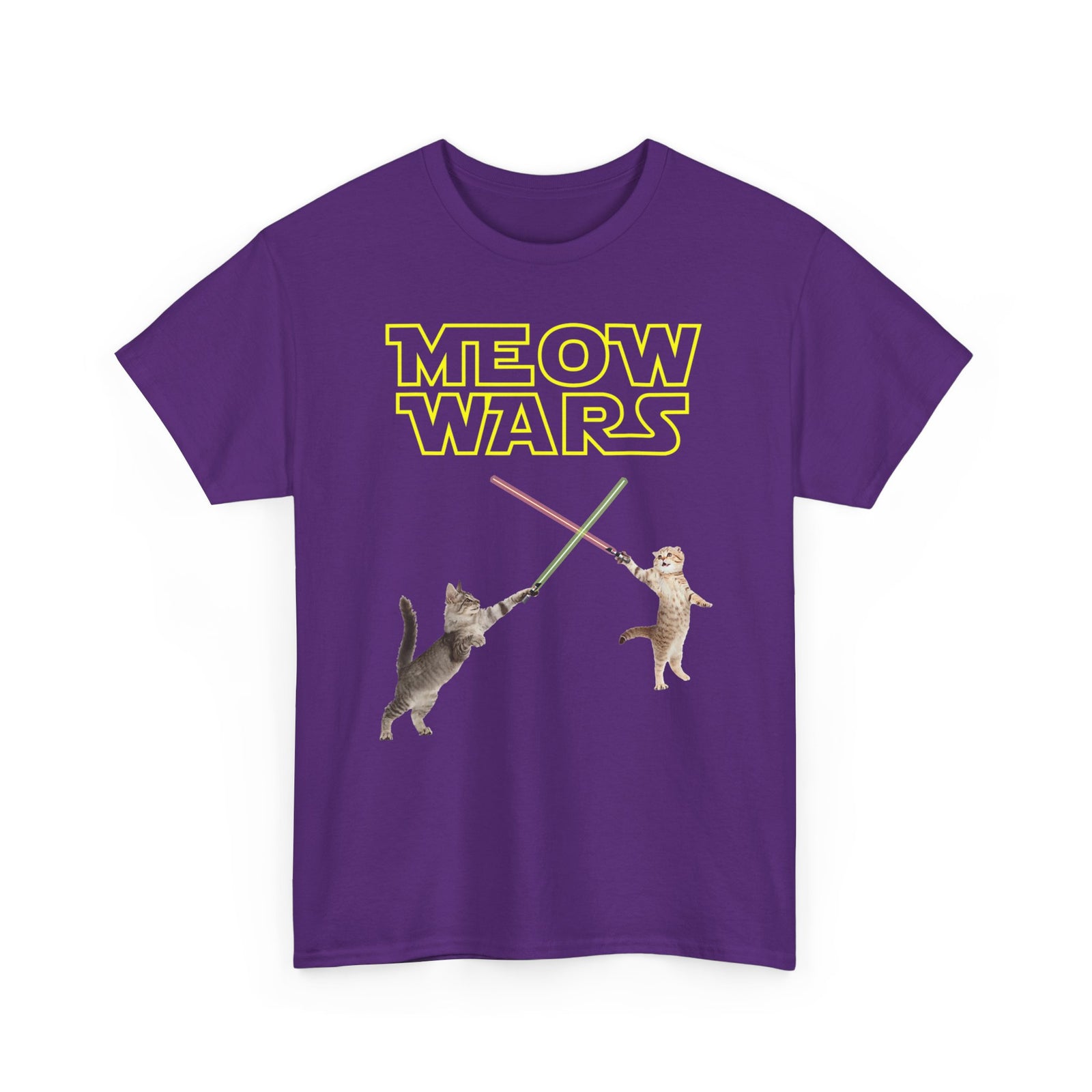 Meow Wars T-Shirt — Funny Cat Lightsaber Tee