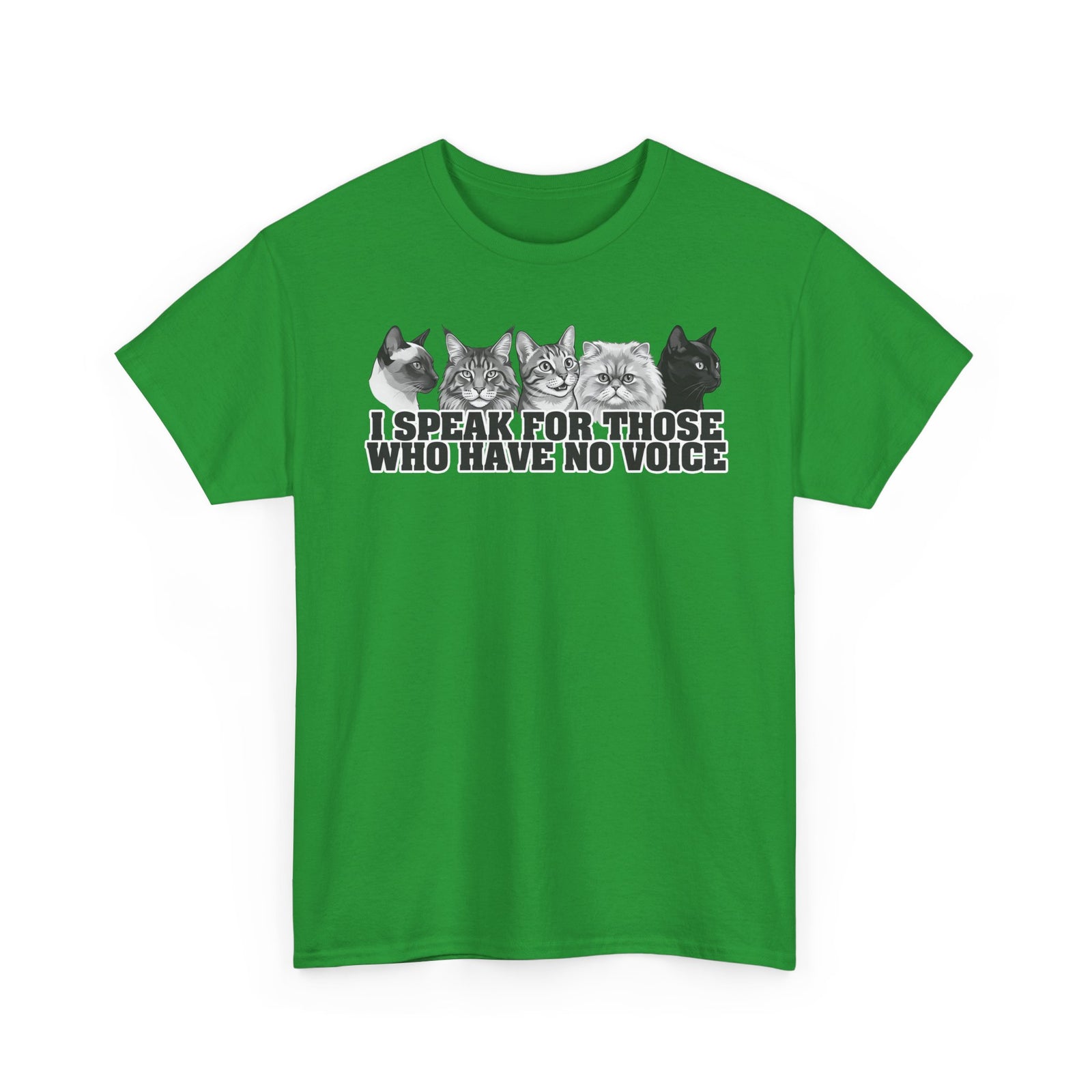 Cat Lover T-Shirt — "I Speak for Those Who Have No Voice" Animal Rescue Tee