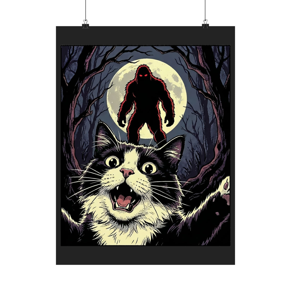 Cat Selfie with Bigfoot Poster