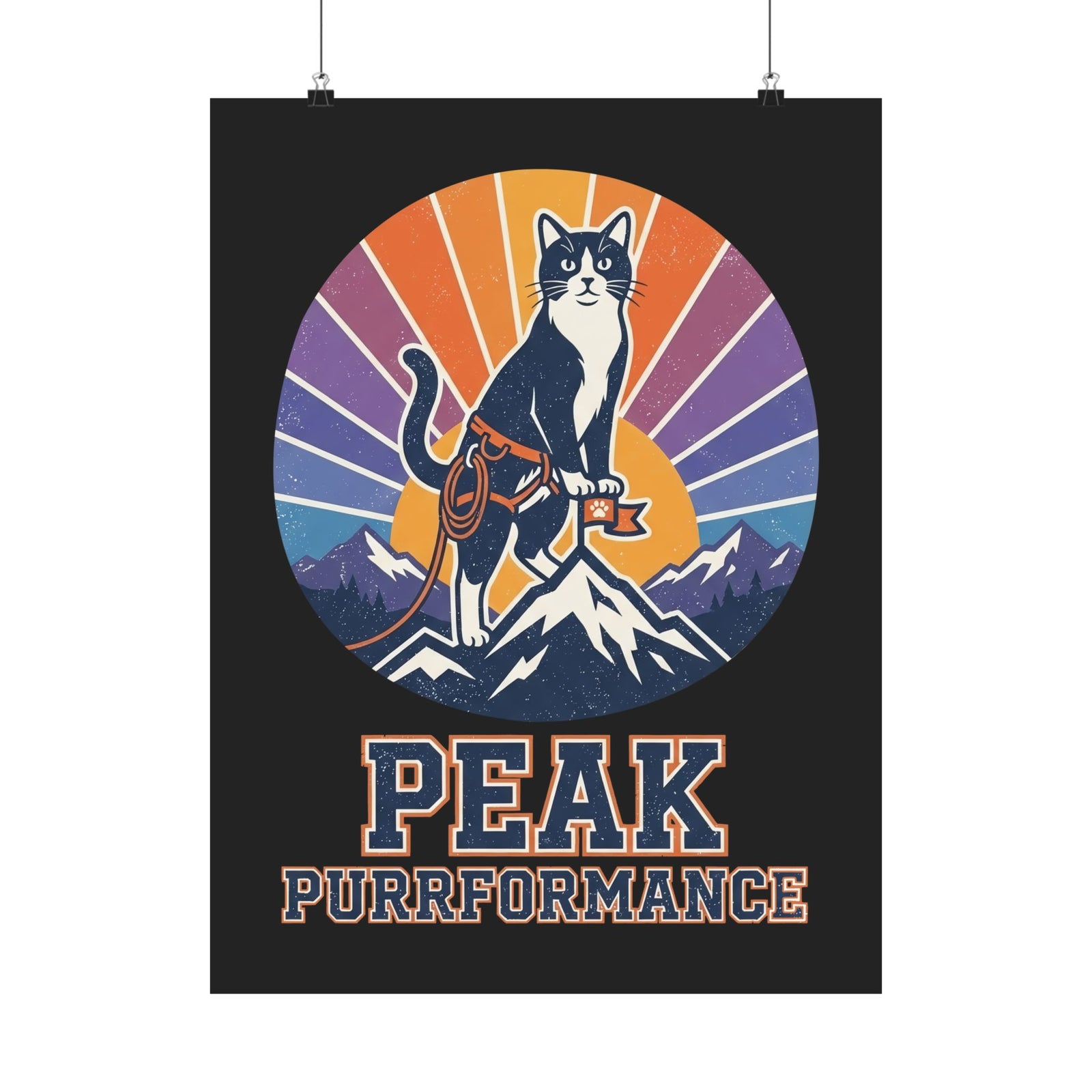 Cat Hiking Poster — "Peak Purformance" Outdoor Adventure Poster