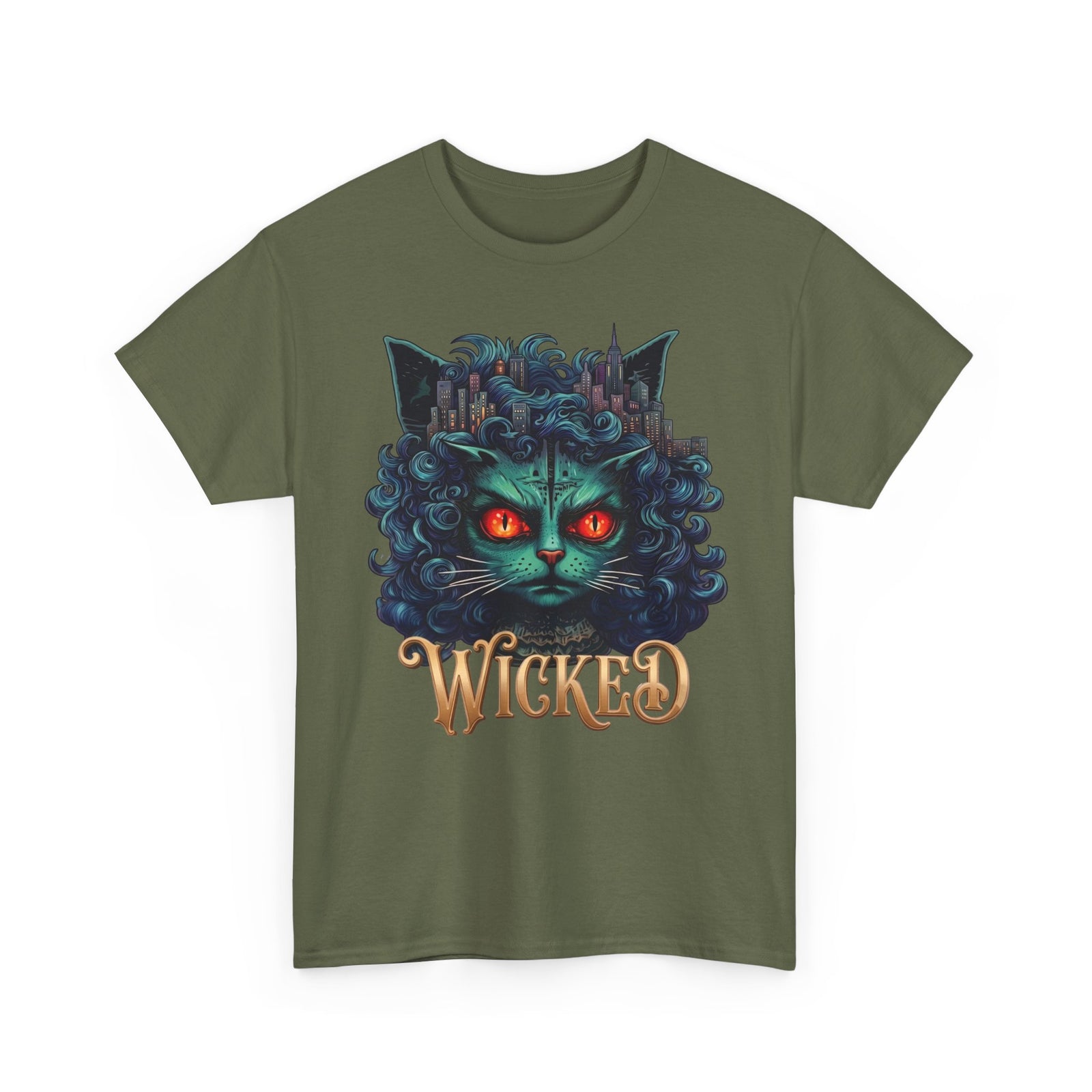 Wicked Green Witch Cat Broadway Shirt — Spooky Musical Parody T-Shirt