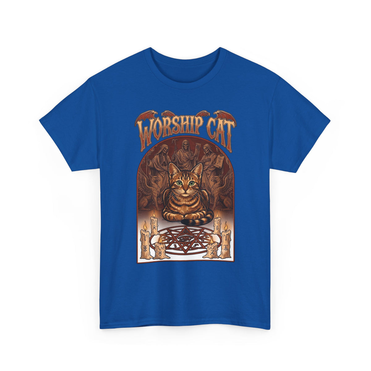 Worship Cat T-Shirt — Cute Cat Faith Graphic Tee