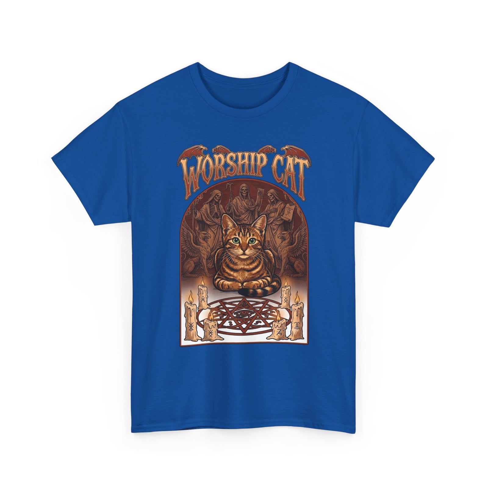 Worship Cat T-Shirt — Cute Cat Faith Graphic Tee
