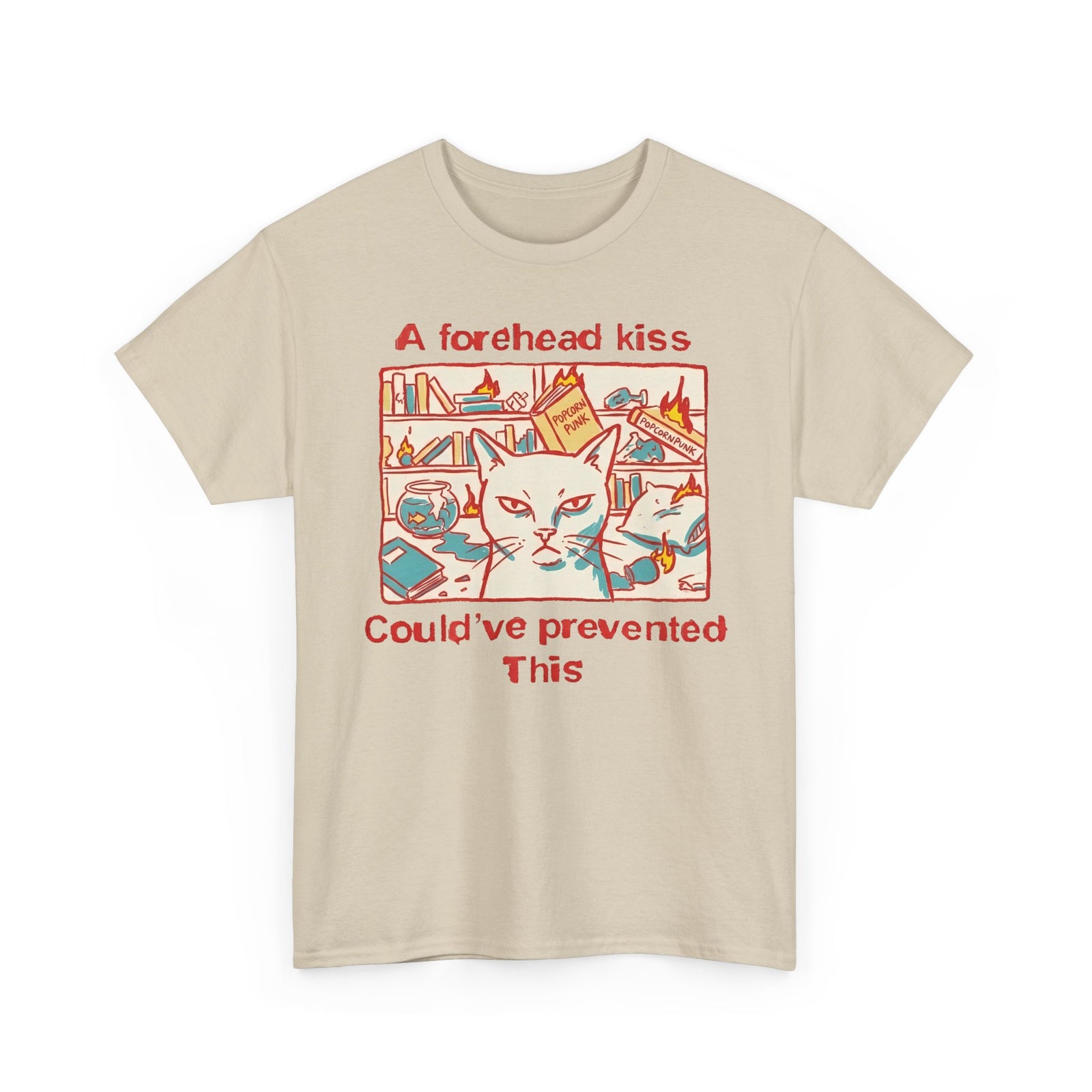 Naughty Cat Forehead Kiss Tee - Funny Cat Lover T-Shirt