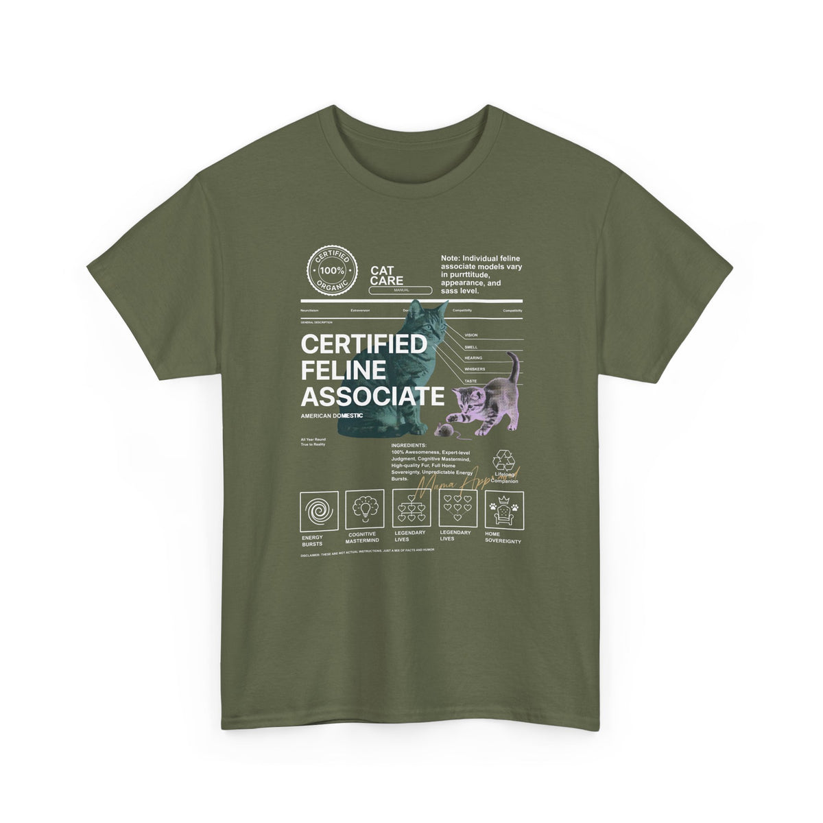 Certified Feline Associate T-Shirt — Funny Cat Lover Tee