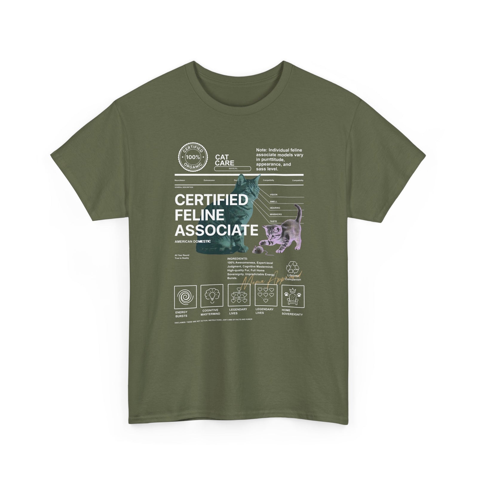 Certified Feline Associate T-Shirt — Funny Cat Lover Tee
