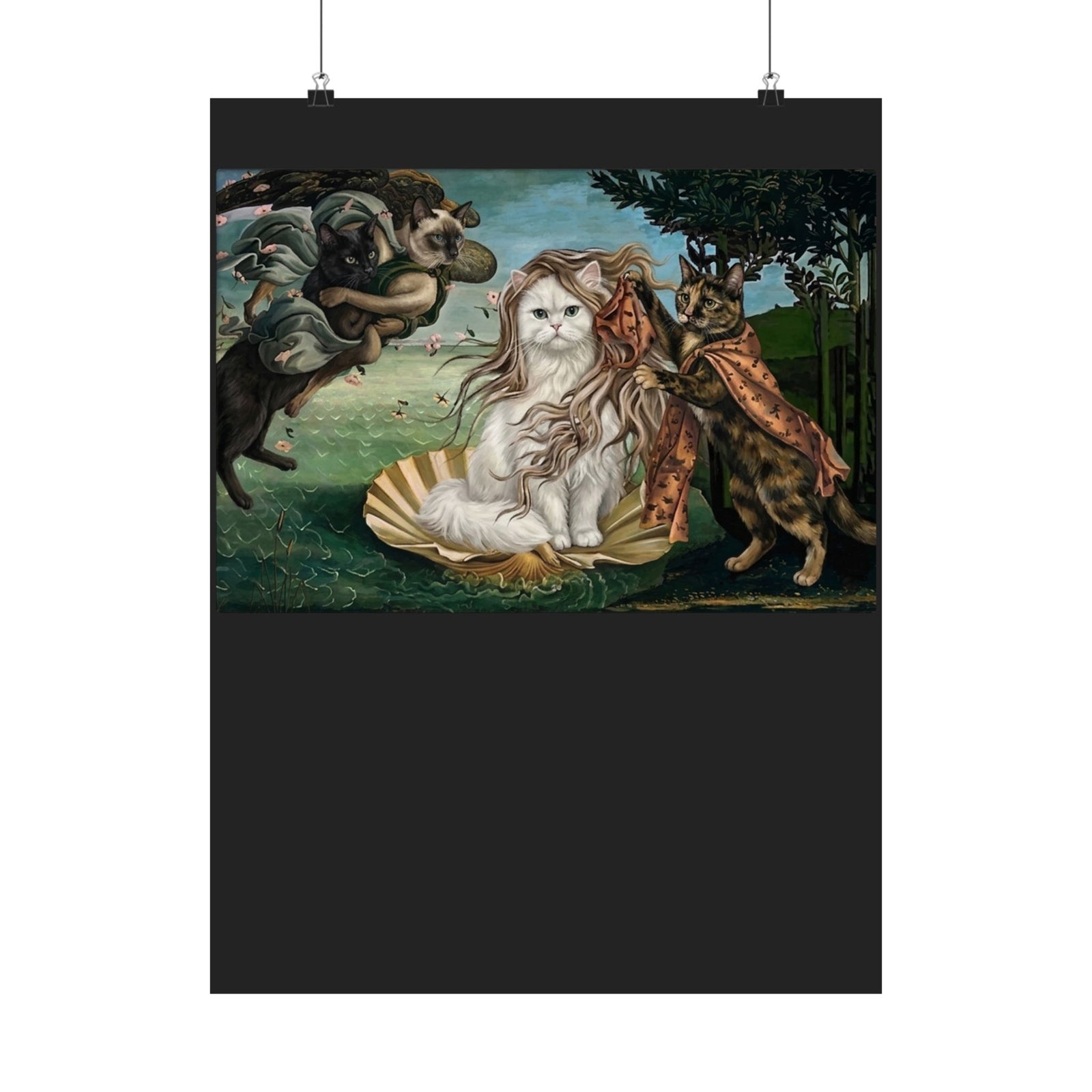 Birth of Venus Kitty Poster — Vintage Art Cat Poster