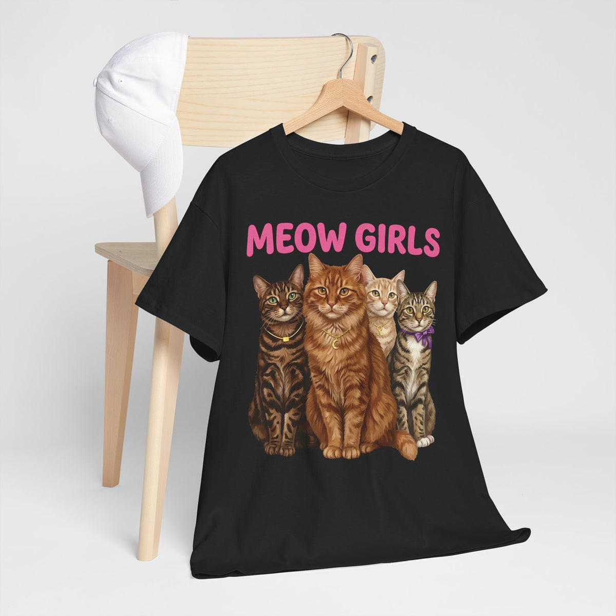 Meow Girls Cat Tee — Cute Graphic Cats Shirt for Cat Lovers