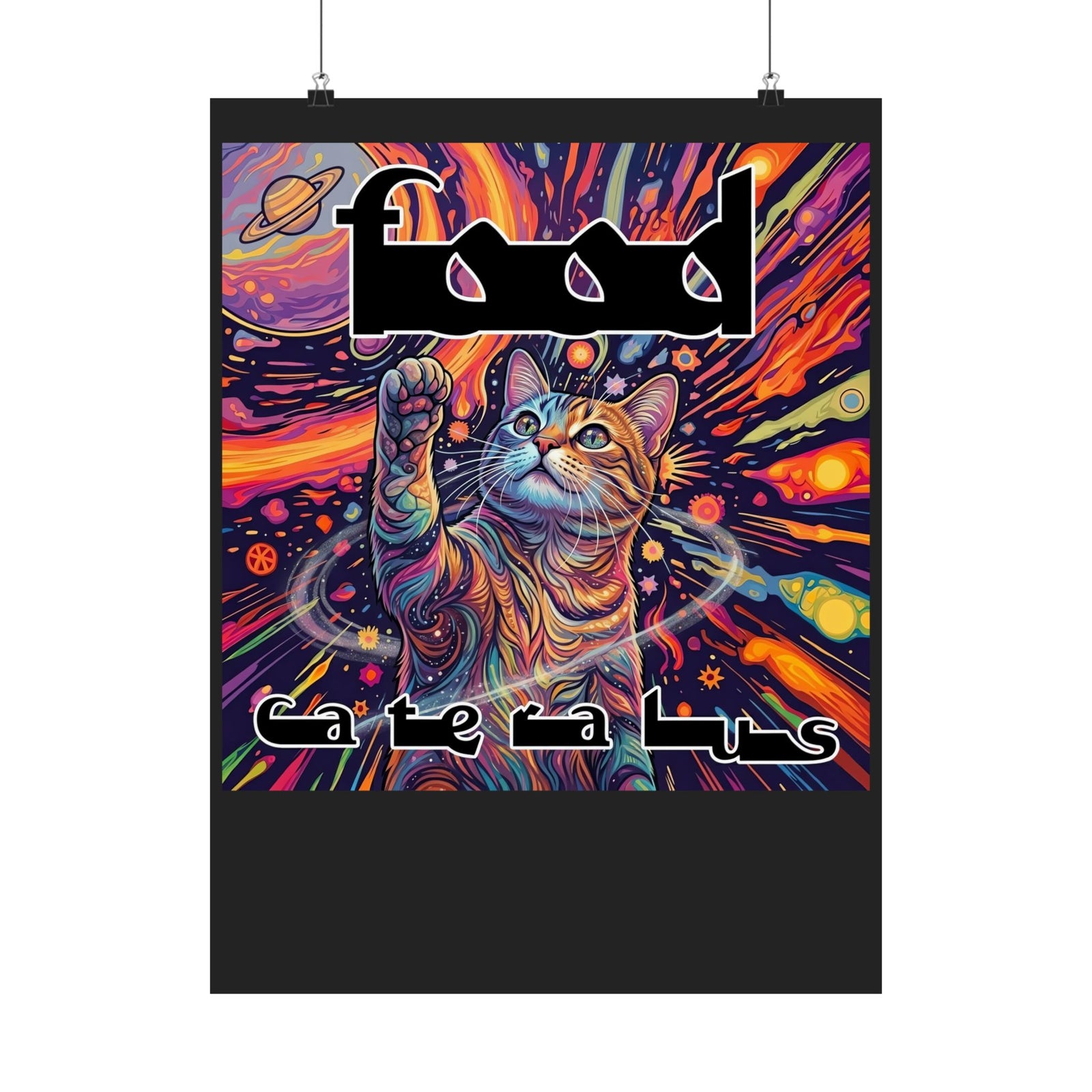 Funny Progressive Metal Cat Poster — Progressive Metal Band Cat Graphic Poster