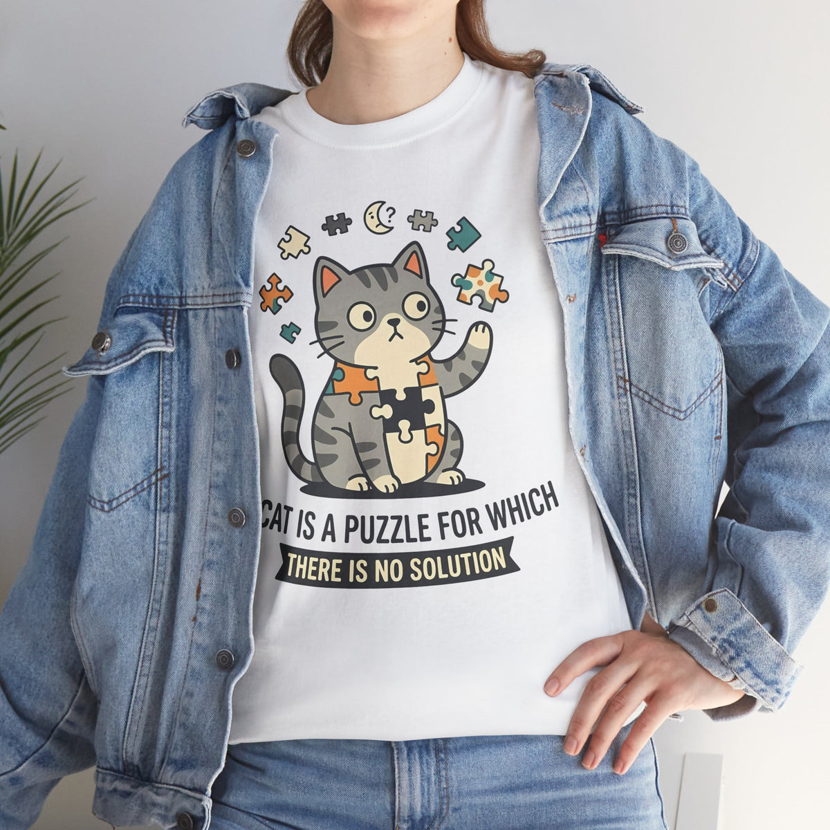 Cat Puzzle T-Shirt — "A Cat Is a Puzzle for Which There Is No Solution"