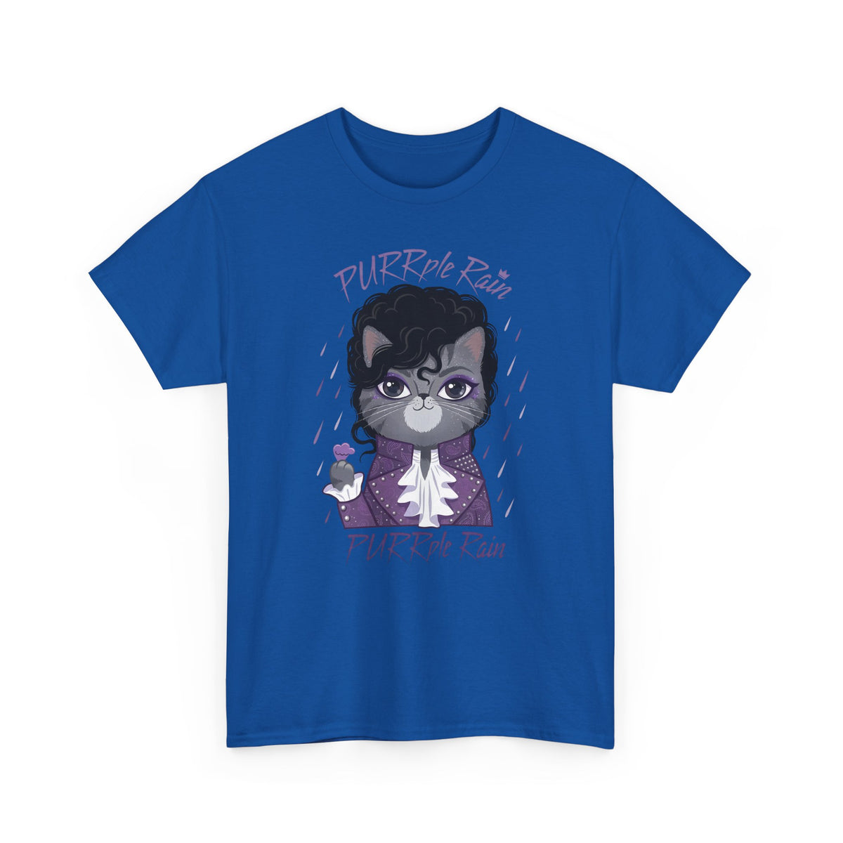 Purrple Rain Cat Parody T-Shirt — Cute Cat 'Purrple Rain' Graphic Tee