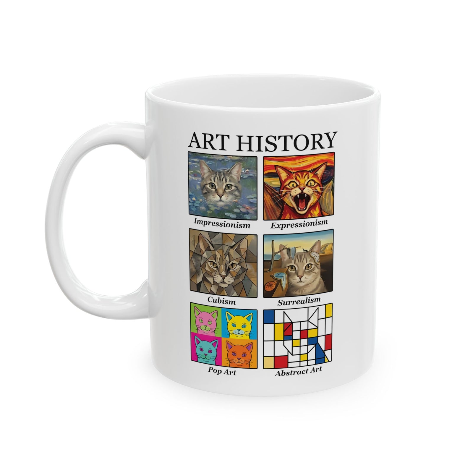 Cats in Masterpieces Ceramic Mug — Artistic Cat Painting Mug