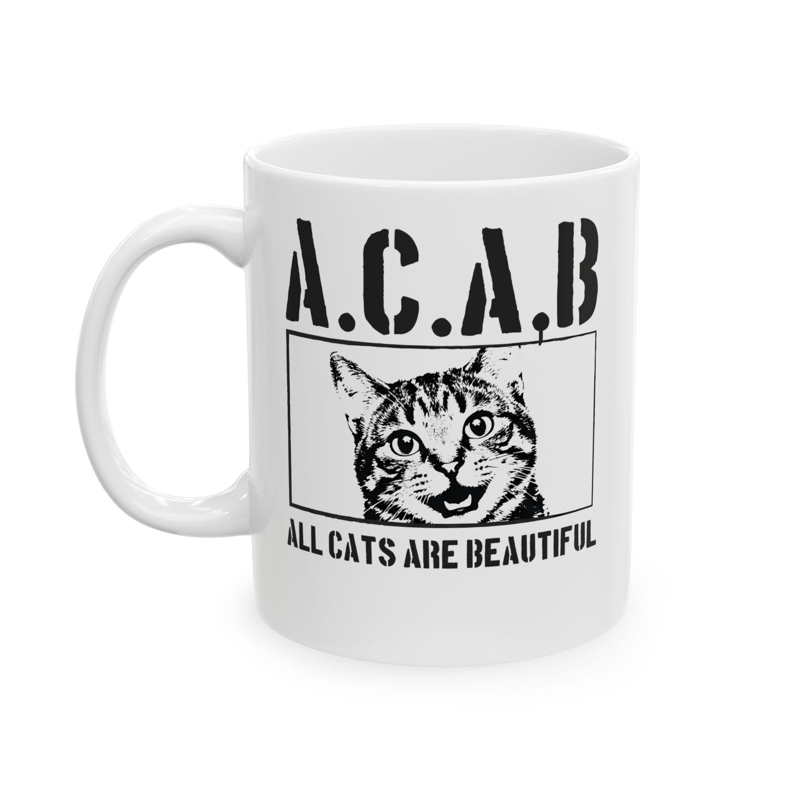 ACAB “All Cats Are Beautiful” Ceramic Mug — Cute Cat Lover Graphic Mug