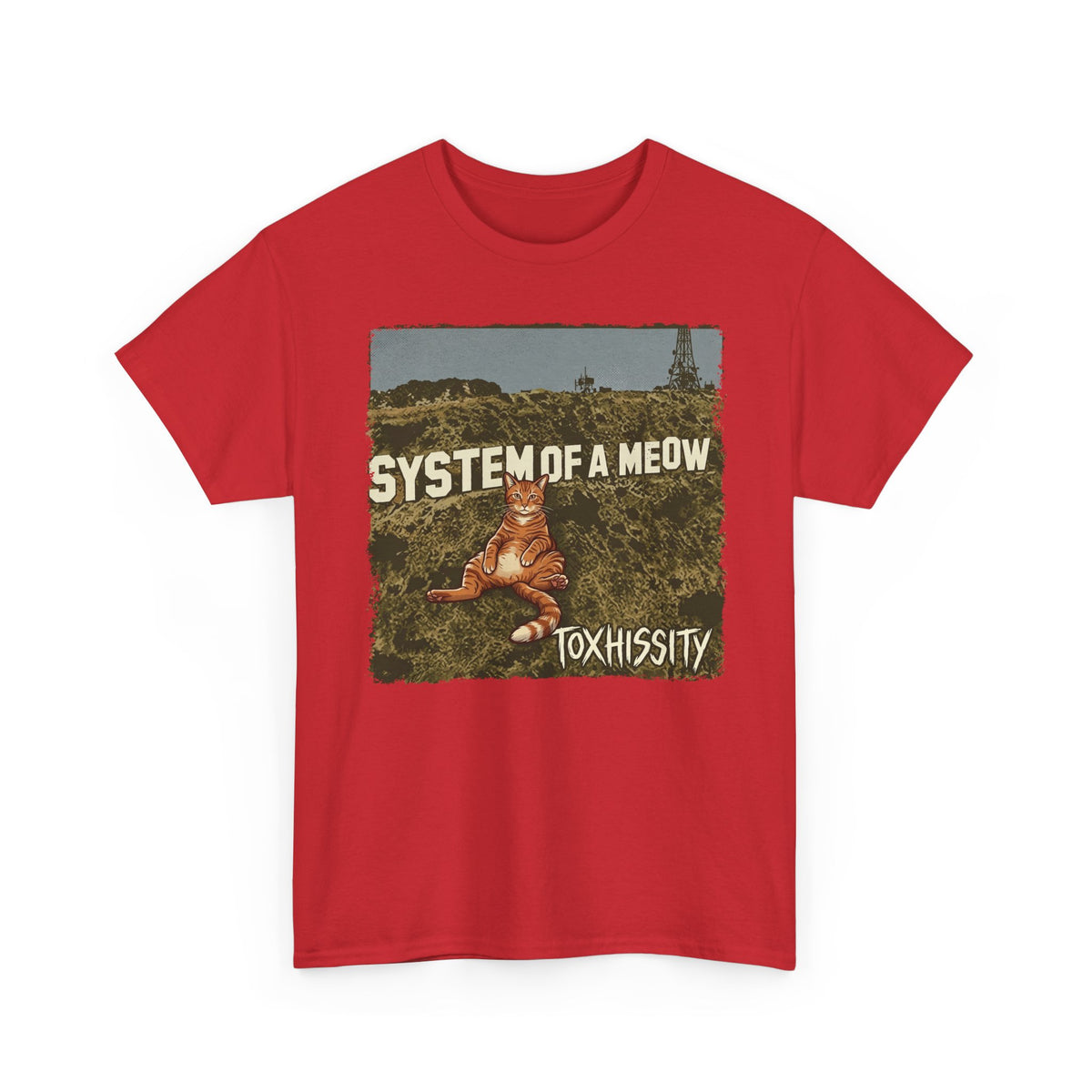 System of a Meow Cat Band Tee — "Toxhissity" Vintage Rock T-Shirt