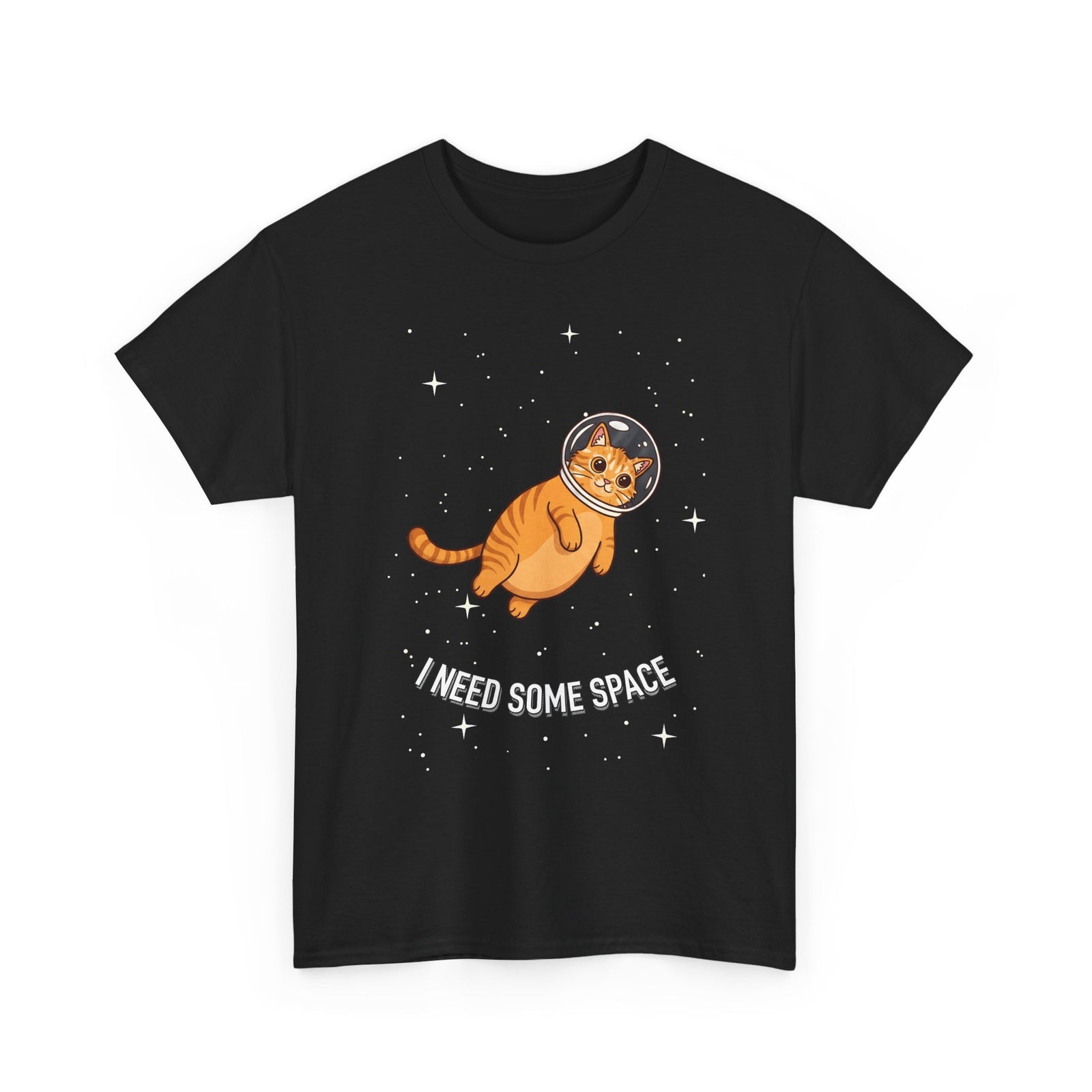 I Need Some Space Cat T-Shirt — Cute Astronaut Orange Tabby Feline Tee