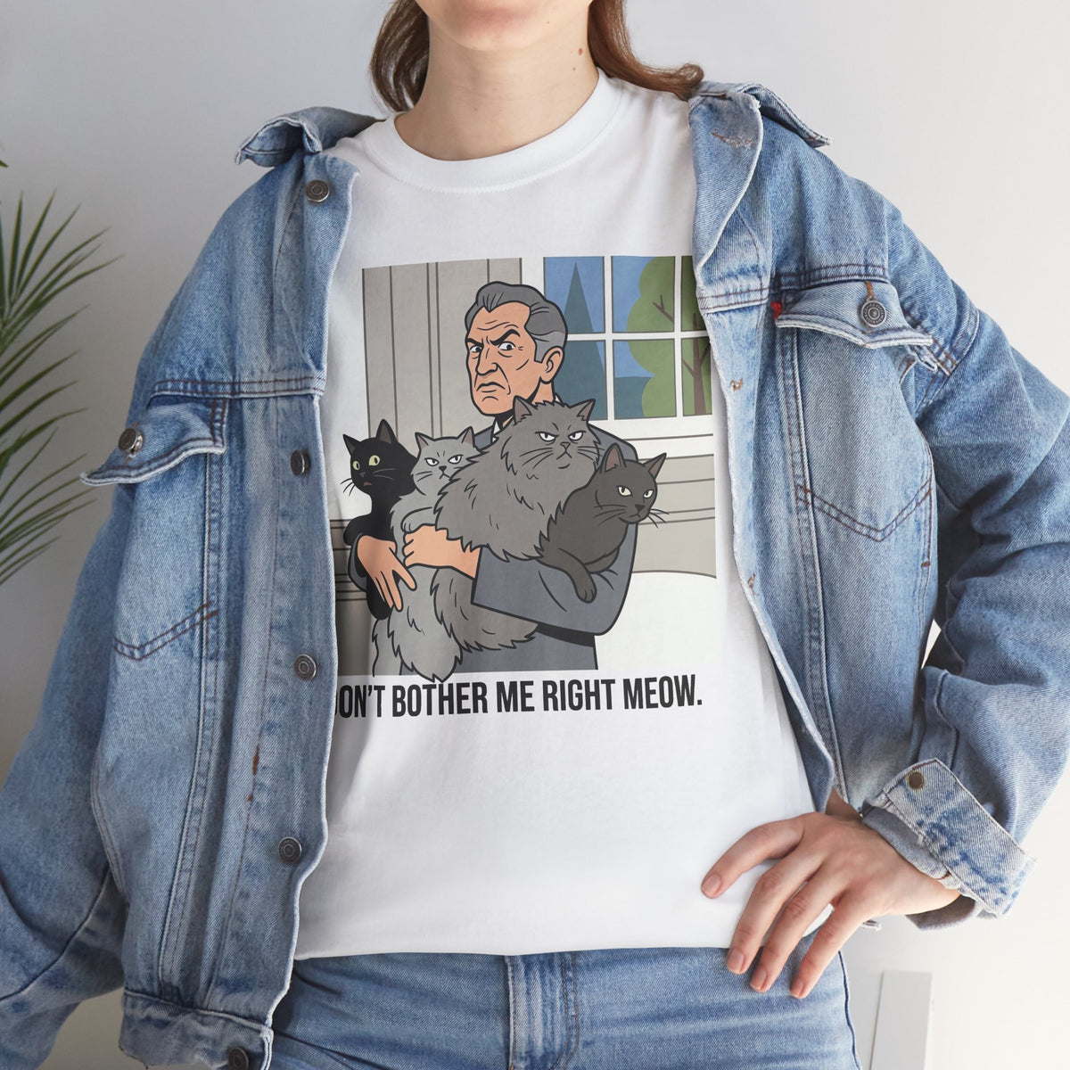 T‑Shirt — "Don't Bother Me Right Meow" Cat Lounge Graphic Tee