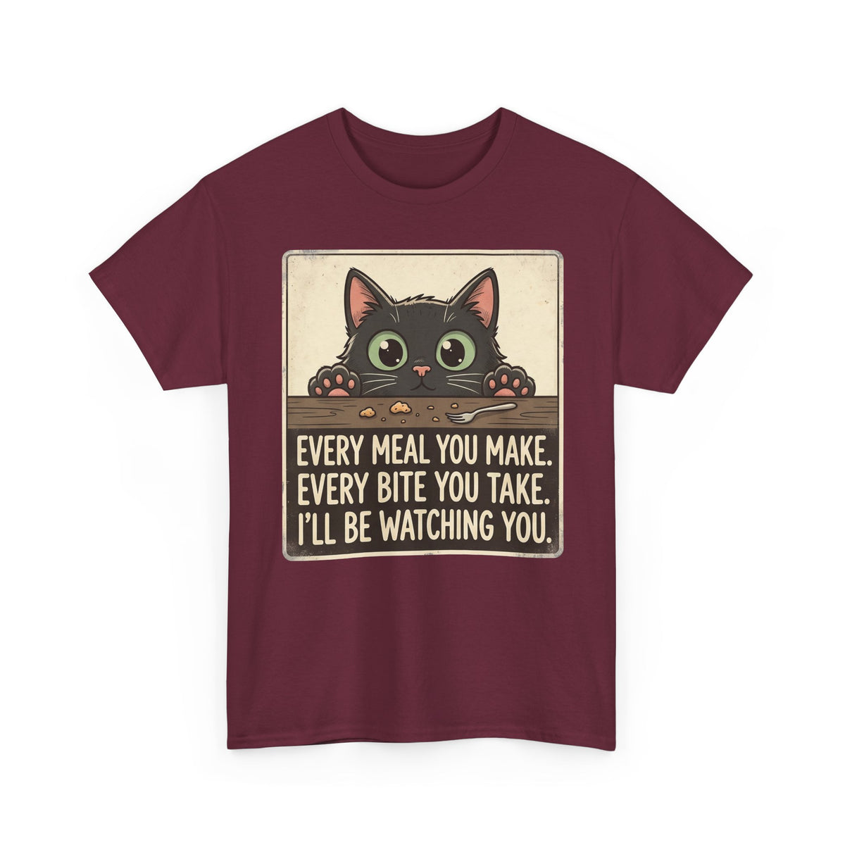 Cute Stalker Cat Watching You T-Shirt — Funny Cat Lover Tee