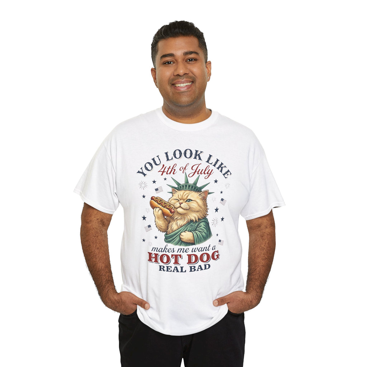 4th of July Cat & Hot Dog T-Shirt — Patriotic Fourth of July Tee