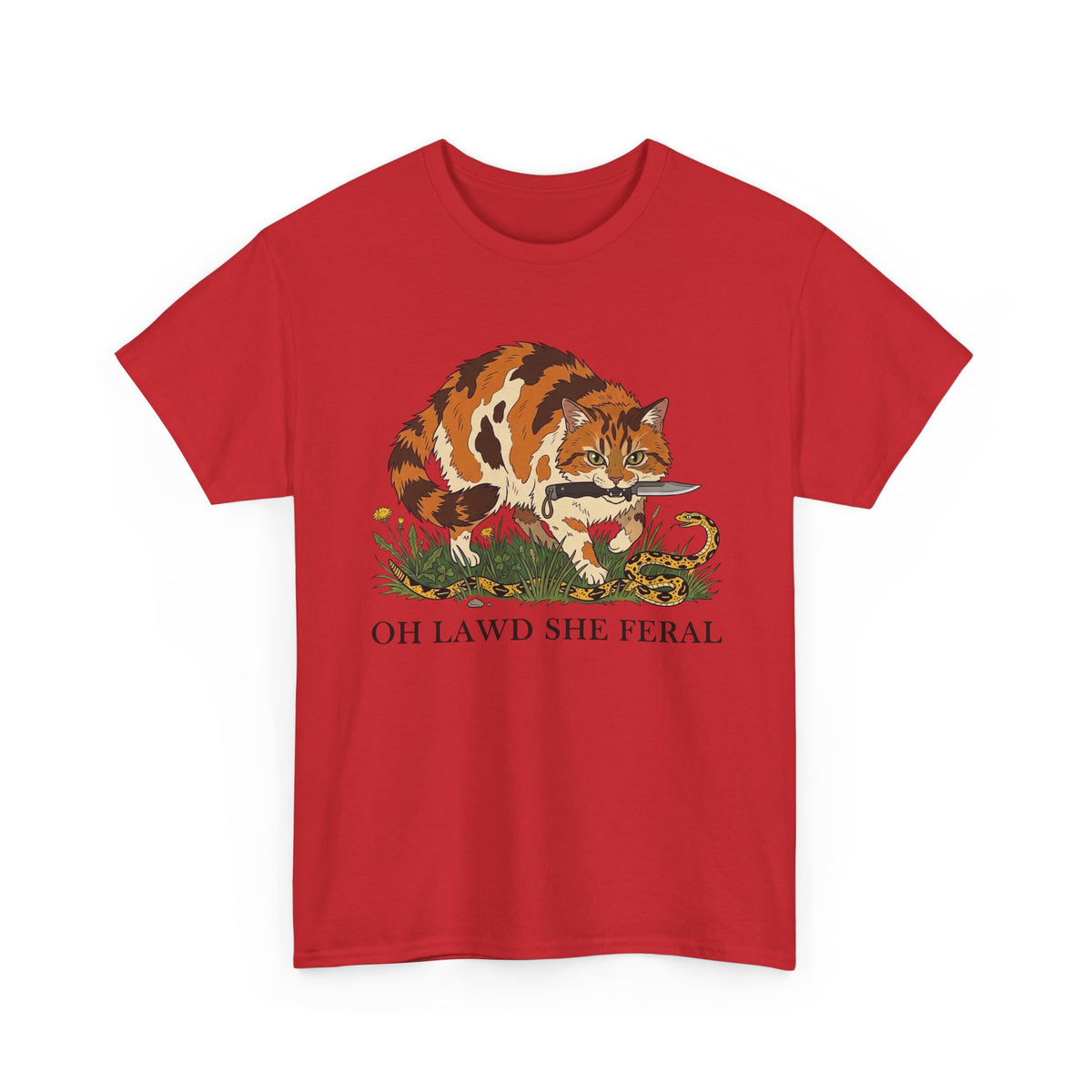 Feral Cats Tee — “Oh Lawd She Feral Cats!” Graphic T-Shirt