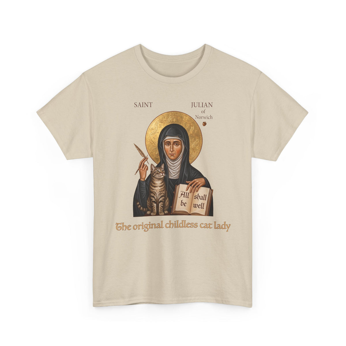 Saint Julian of Norwich Cat Lady T-Shirt — The Original Childless Cat Lady