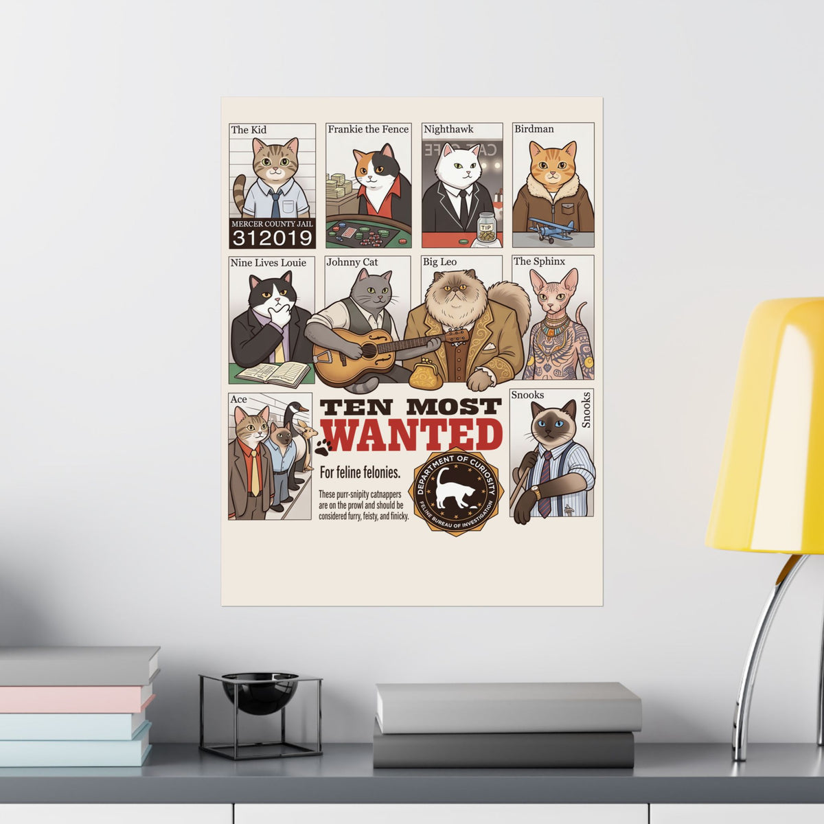Cats Wanted Poster — Funny Cat Lover Poster