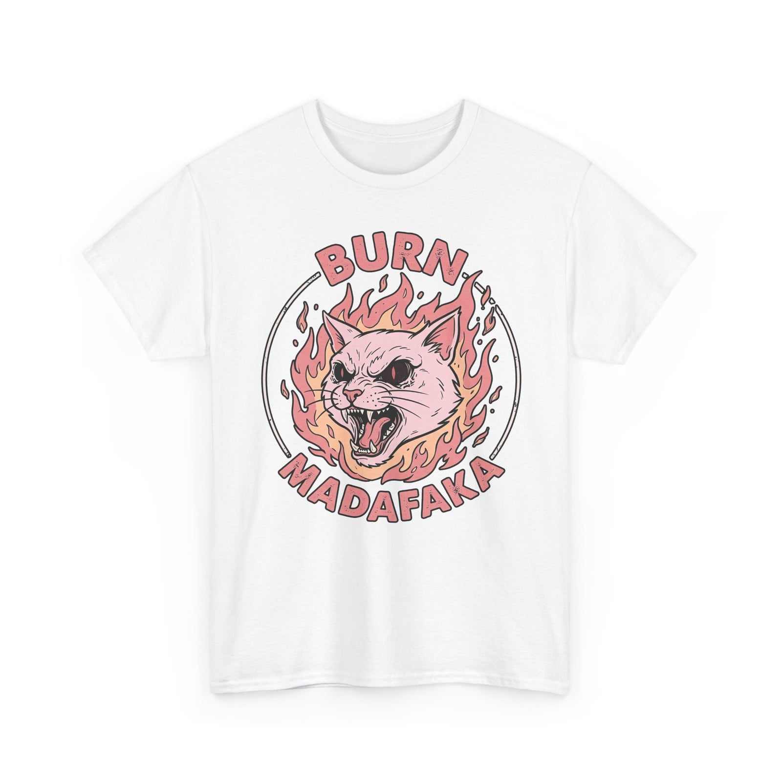 Funny Cat T‑Shirt — "Burn Madafaka" Graphic Tee
