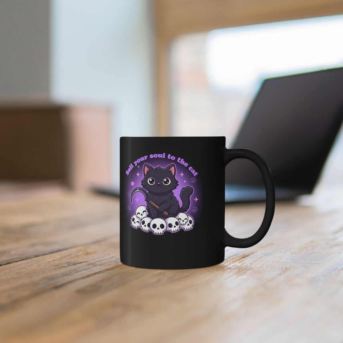Sell Your Soul to the Cat Black Mug — Funny Cat Lover Mug