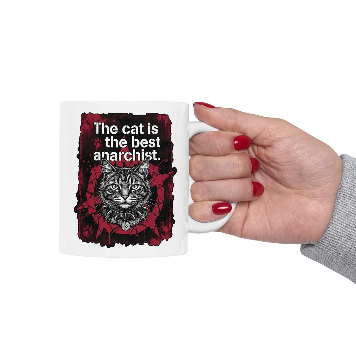 Anarchist Cat Ceramic Mug "The Cat Is the Best Anarchist"