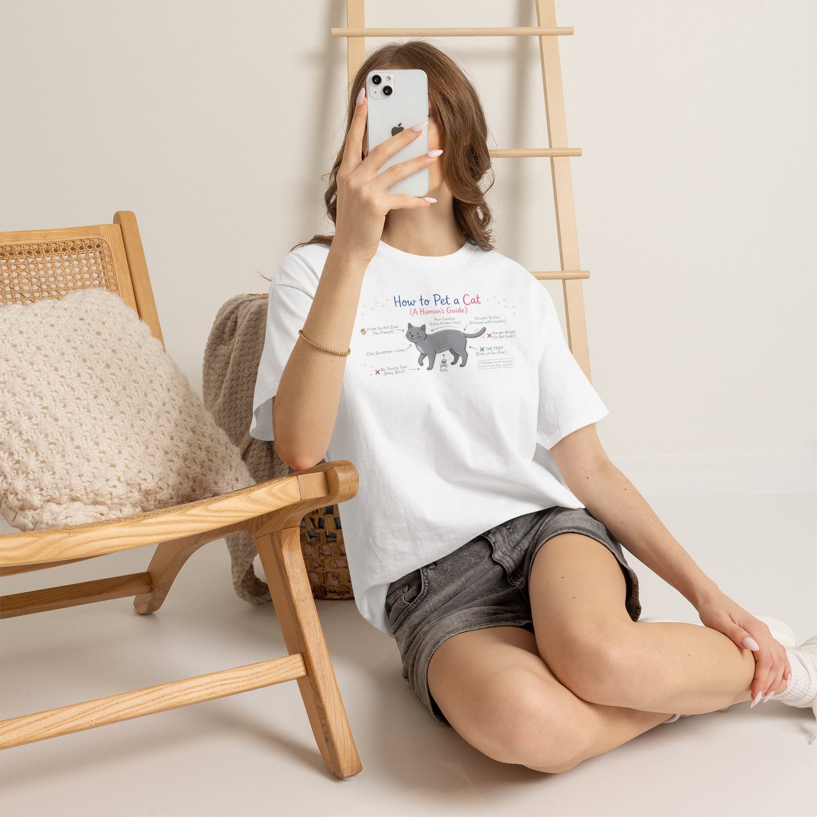 How To Pet A Cat T-Shirt — Funny Cat Care Tee for Cat Lovers